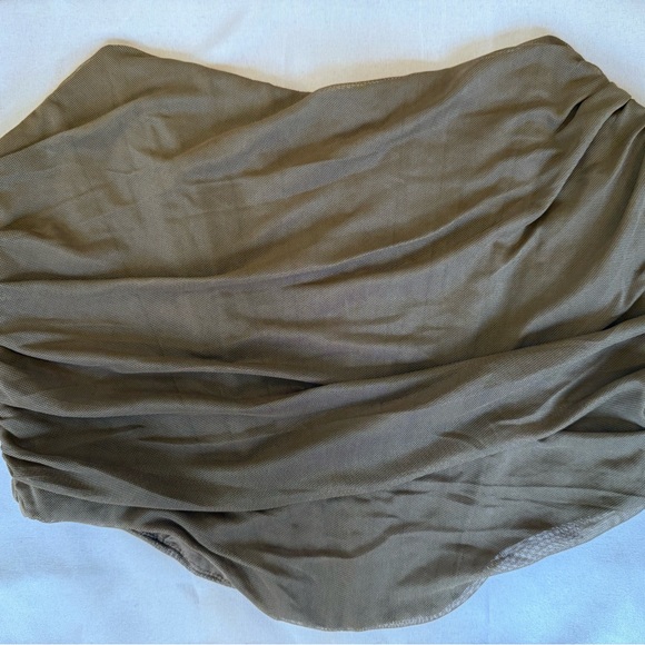 Brown Ruched Mesh Corset Top - Picture 8 of 9